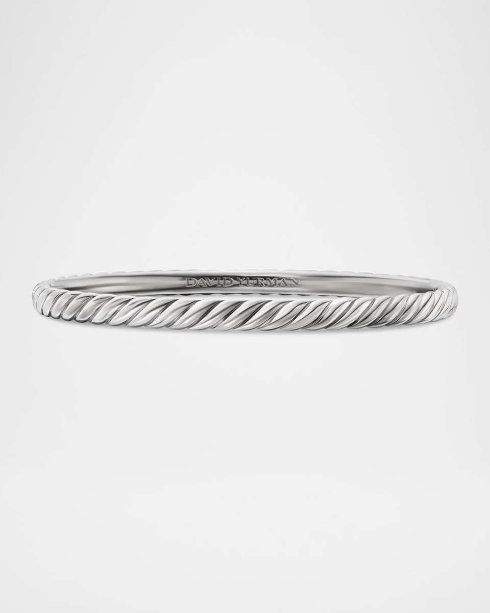 Sculpted Cable Bracelet in 18K White Gold, 4.5